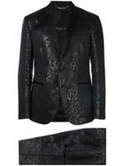 Philipp Plein Tonal Print Two Piece Suit - Black