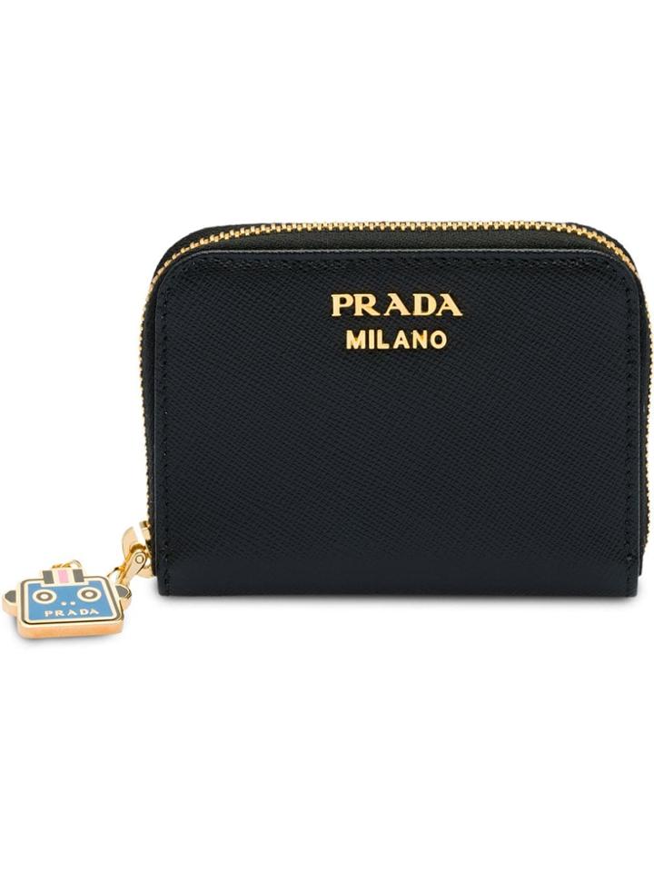 Prada Saffiano Coin Purse - Blue