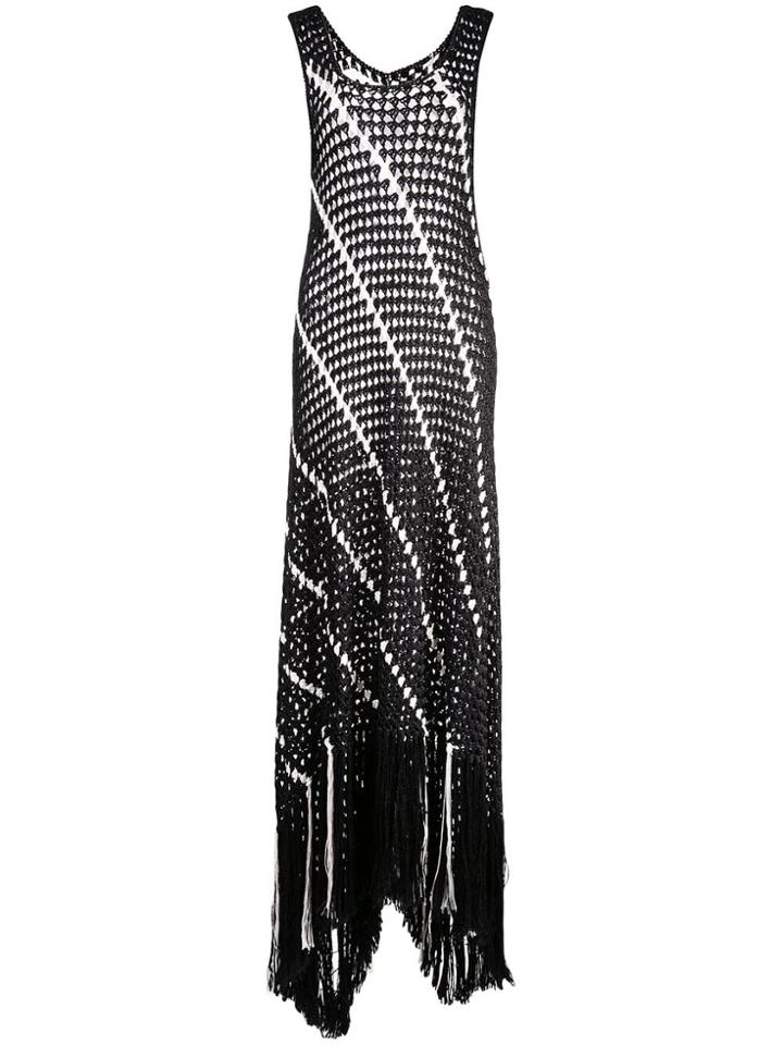 Oscar De La Renta Crochet Long Dress - Black