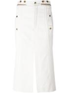 Chloé Twill Biker Skirt, Women's, Size: 38, White, Cotton