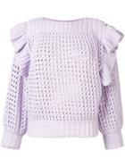 Philosophy Di Lorenzo Serafini Ruffle Sleeve Knit Jumper - Purple