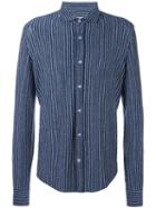 Brunello Cucinelli Striped Shirt, Men's, Size: Xl, Blue, Linen/flax/spandex/elastane