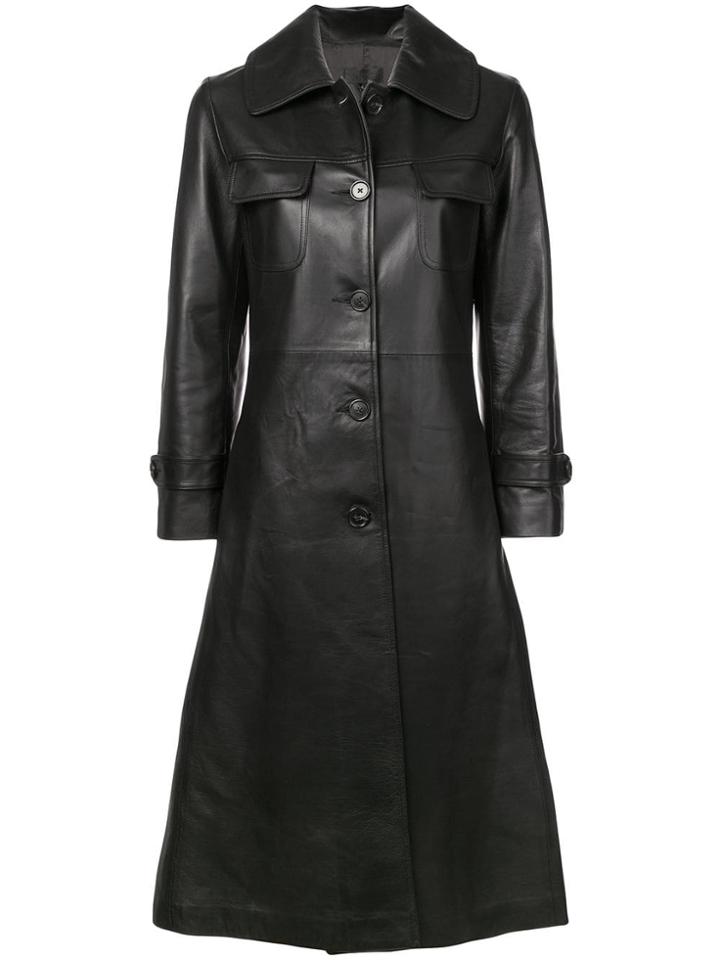 Nili Lotan Flared Midi Coat - Black