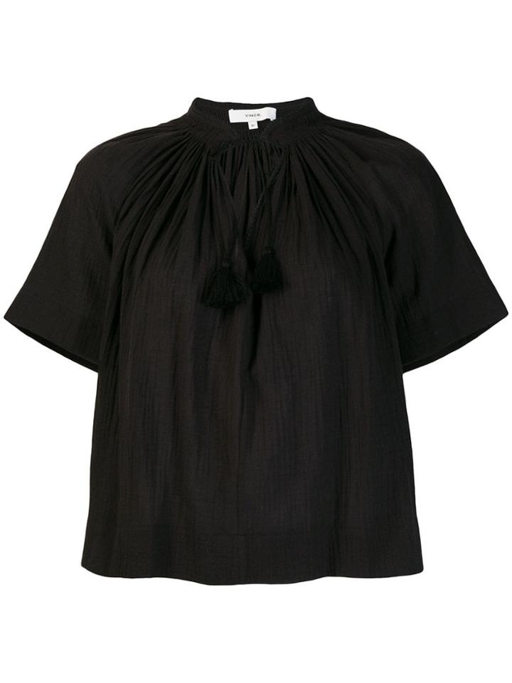 Vince Tassel Tie Top - Black