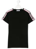 Msgm Kids Logo Stripe T-shirt - Black