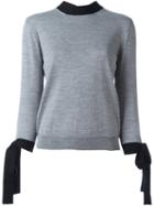 Msgm Contrast Tie Sweatshirt, Women's, Size: Medium, Grey, Virgin Wool
