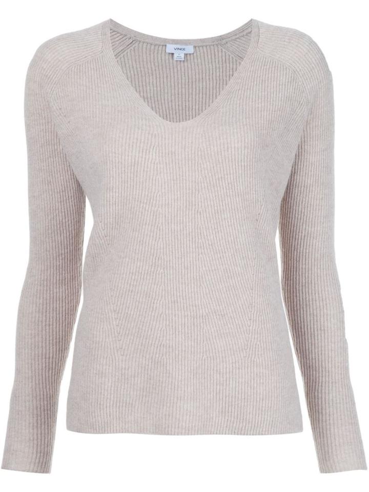 Vince V-neck Jumper, Women's, Size: Medium, Nude/neutrals, Cashmere/wool
