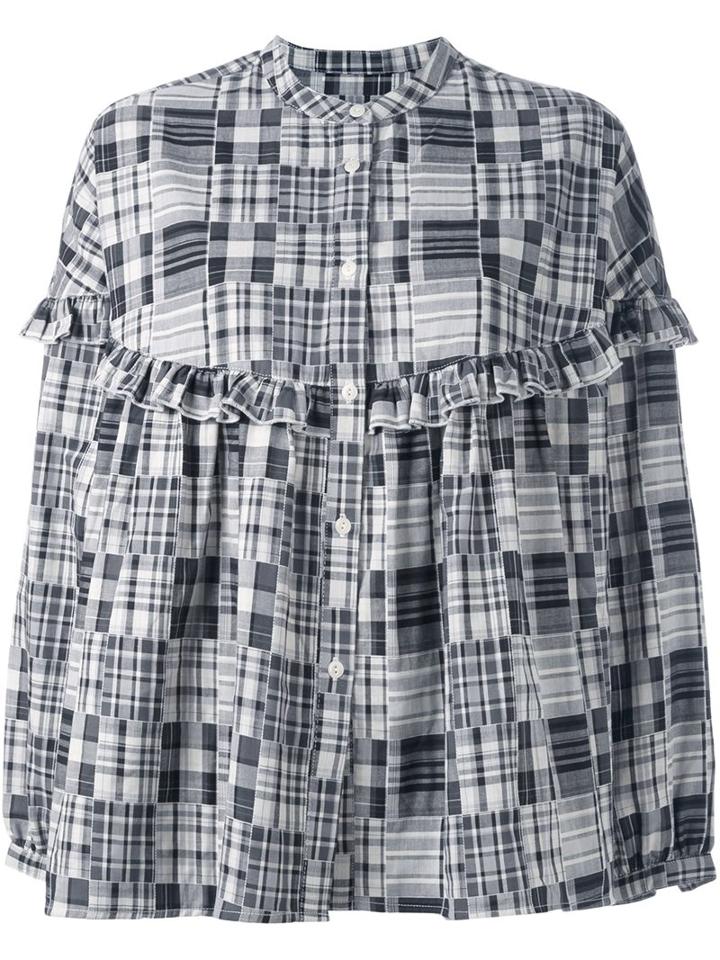 Ymc Patchwork Style Ruffled Shirt