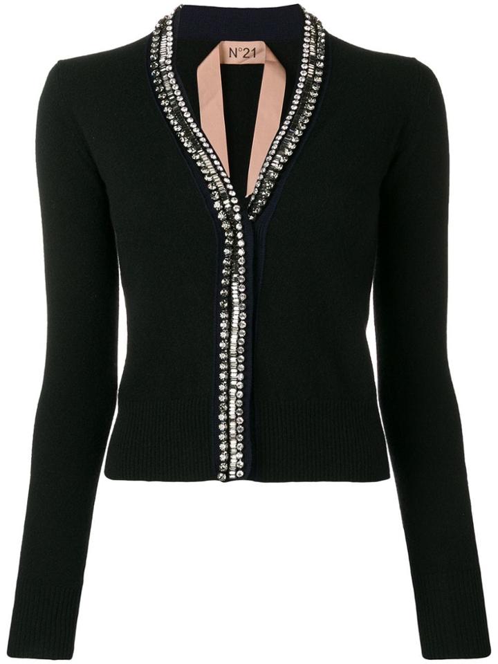 No21 Crystal Embellished Cardigan - Black