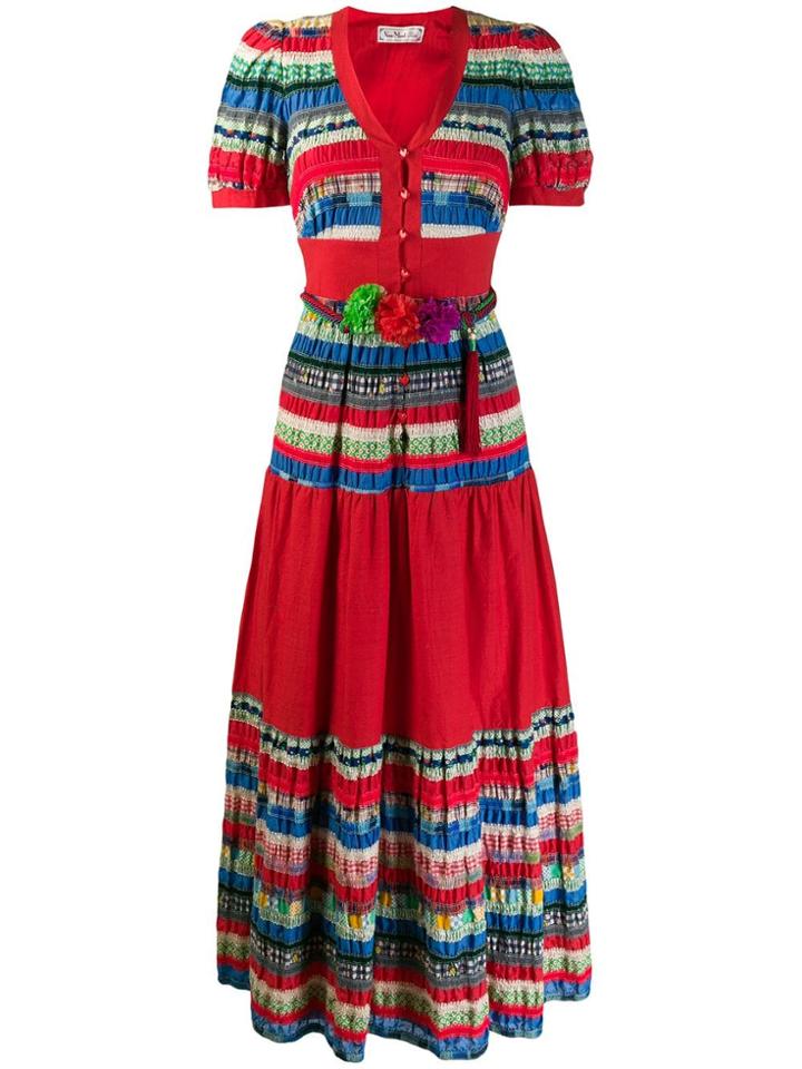 A.n.g.e.l.o. Vintage Cult 1970's Bolivian Style Patched Dress - Red