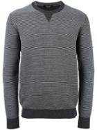 Roberto Collina Bicolour Crew Neck Jumper, Men's, Size: 56, Grey, Merino