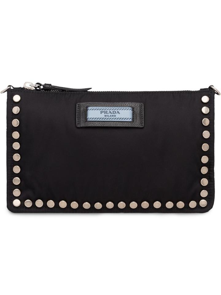 Prada Prada Etiquette Fabric Pouch - Black