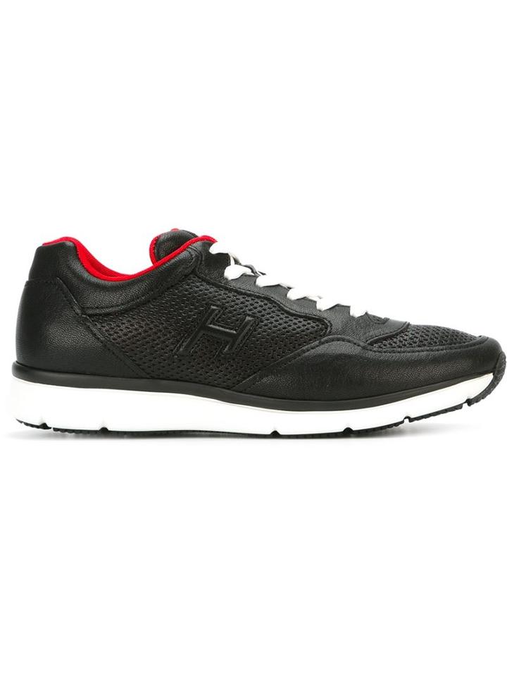 Hogan Mesh Panel Sneakers, Men's, Size: 9, Black, Leather/nylon/rubber