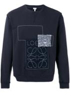 Loewe - Stitched Patch Sweatshirt - Men - Cotton - Xl, Blue, Cotton