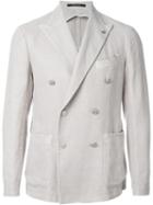 Tagliatore Double Breasted Blazer, Men's, Size: 52, Nude/neutrals, Linen/flax/cotton/viscose