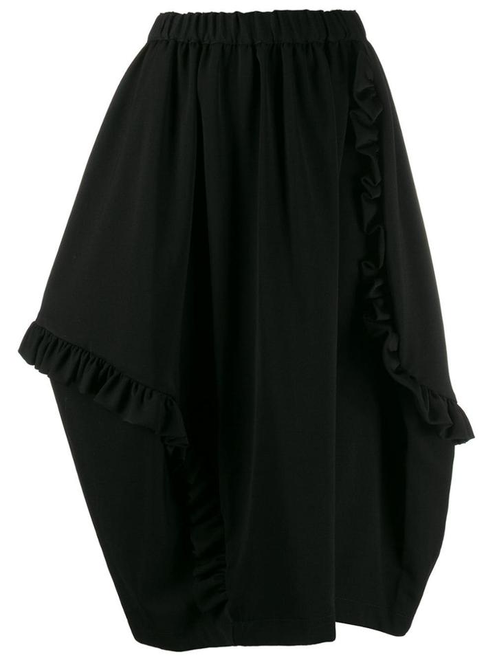 Comme Des Garçons Comme Des Garçons Ruffle Trim Skirt - Black
