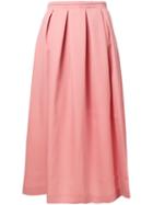 Rochas Pleated Full Skirt, Women's, Size: 46, Pink/purple, Wool