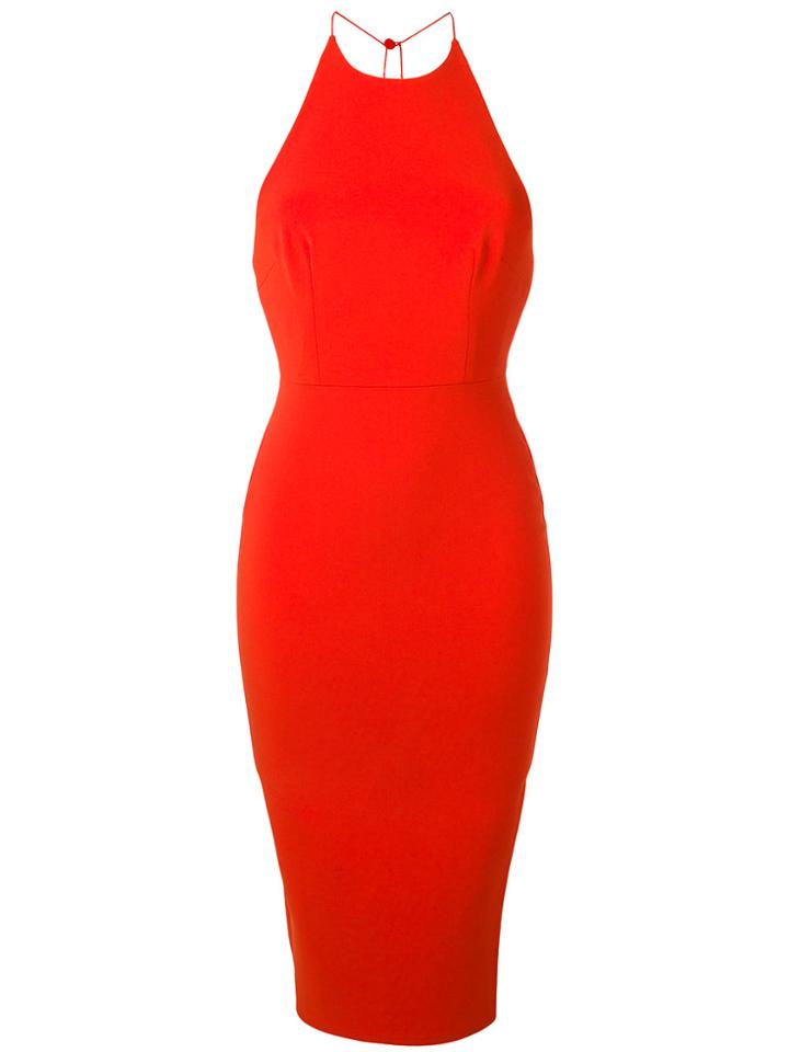 Alex Perry Fitted Halterneck Dress - Yellow & Orange