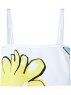 Adam Selman Sport Floral Cropped Tank Top - White