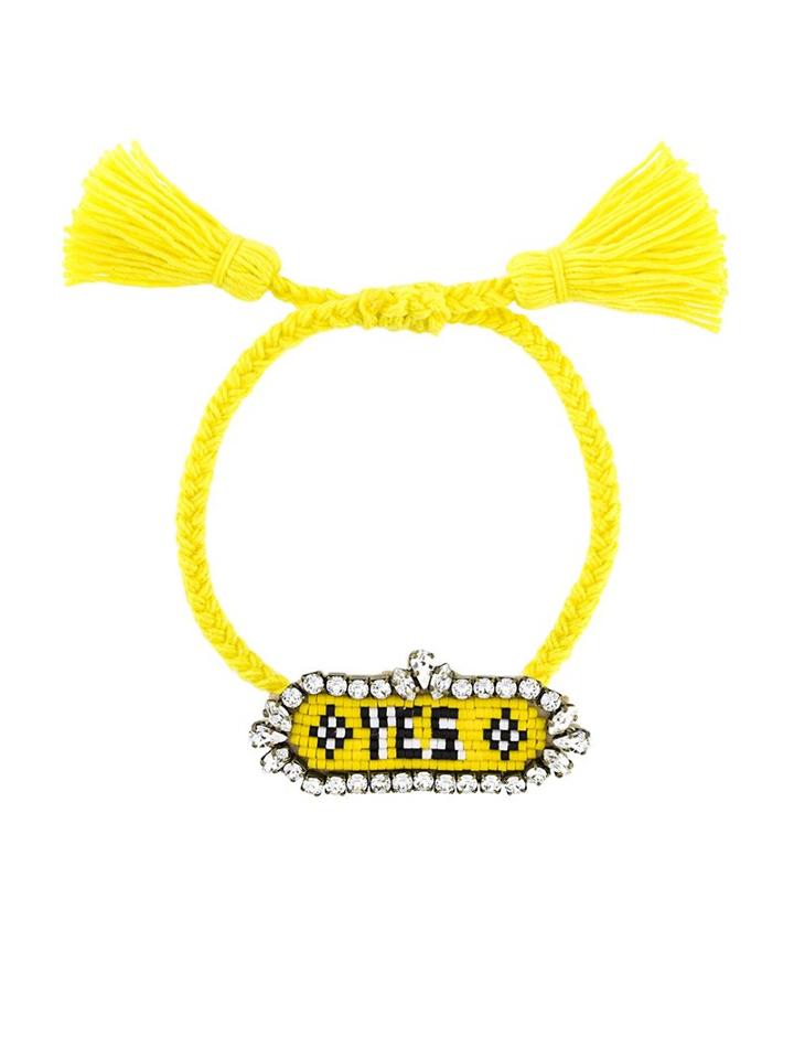 Shourouk 'yes' Beaded Bracelet, Women's, Yellow/orange