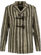 Ann Demeulemeester Frayed Striped Blazer - Grey