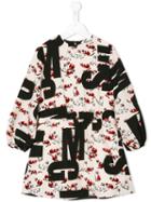 Msgm Kids - Logo Cat Print Dress - Kids - Polyester - 10 Yrs, Nude/neutrals
