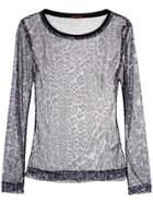À La Garçonne Sheer Leopard Print Blouse - Pink & Purple