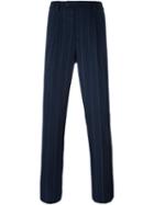 Brunello Cucinelli Striped Trousers, Men's, Size: 48, Blue, Cotton/acetate/cupro/wool