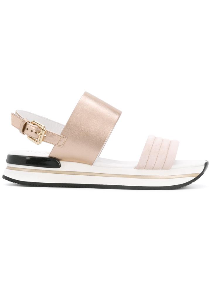 Hogan Suede-panelled Flatforms - Nude & Neutrals