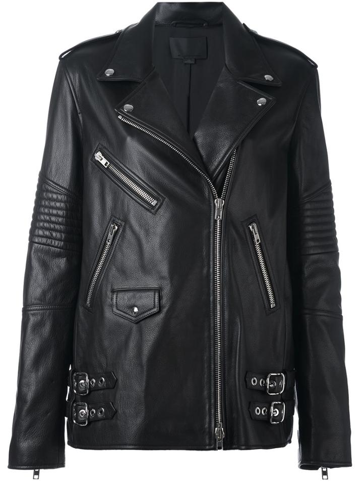 Alexander Wang Classic Biker Jacket, Women's, Size: 6, Black, Calf Leather/polyester