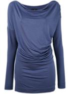 Vivienne Westwood Anglomania - Draped T-shirt - Women - Spandex/elastane/lyocell - Xl, Pink/purple, Spandex/elastane/lyocell