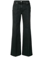 Valentino Contrast Logo Print Flared Jeans - Black