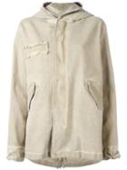 Mr & Mrs Italy Zipped Hooded Coat, Women's, Size: Medium, Nude/neutrals, Cotton/spandex/elastane