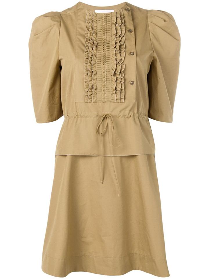 See By Chloé Ruffle Trim Short Dress - Green