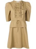 See By Chloé Ruffle Trim Short Dress - Green