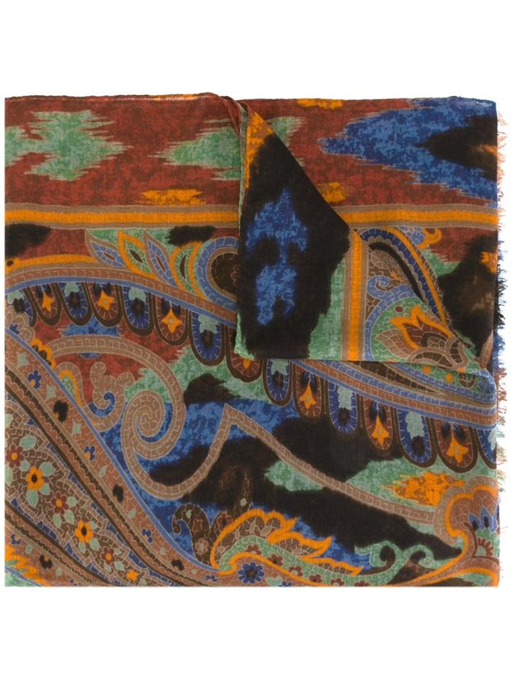 Etro Ethnic Print Scarf, Adult Unisex, Cashmere/modal