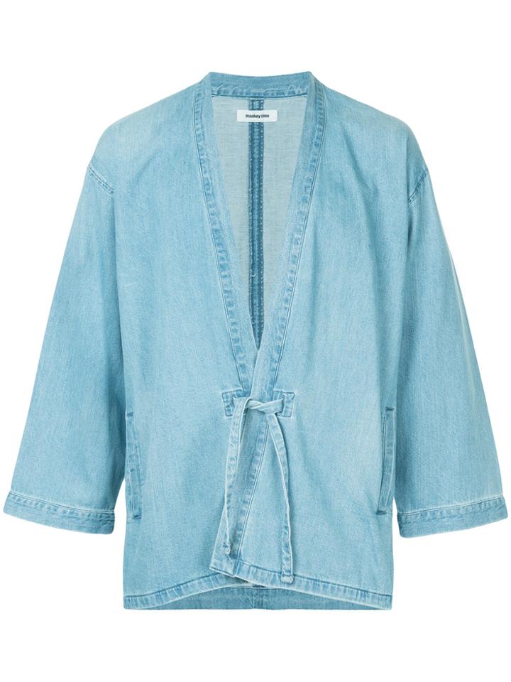 Monkey Time Denim Kimono Jacket - Blue