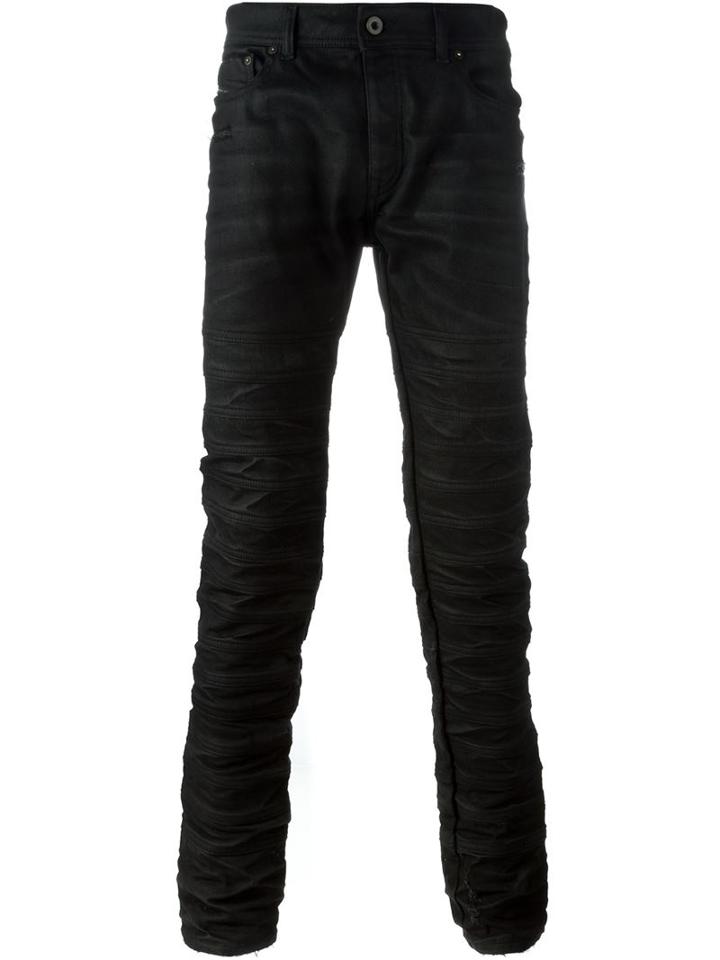 Diesel Black Gold Washed Effect Skinny Jeans, Men's, Size: 32, Cotton/spandex/elastane