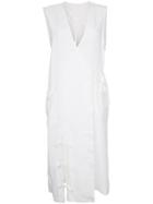 Facetasm Plain Shirt Dress, Women's, Size: 2, White, Tencel