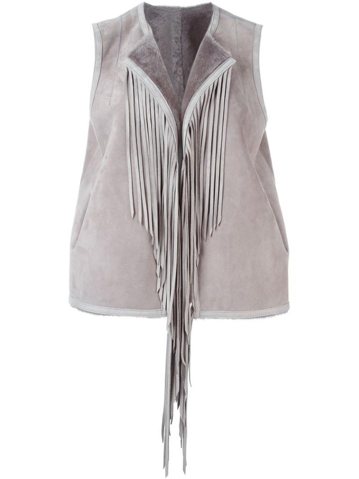 Yves Salomon Reversible Fringed Gilet