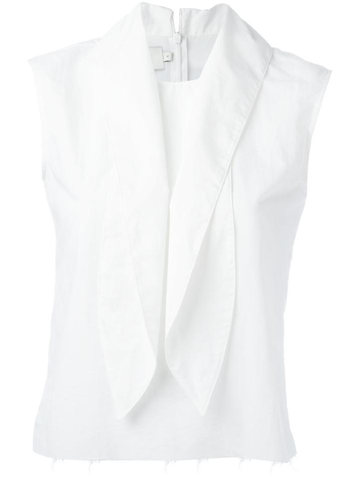 Marques'almeida Pussybow Collar Blouse, Women's, Size: Small, White, Polyamide