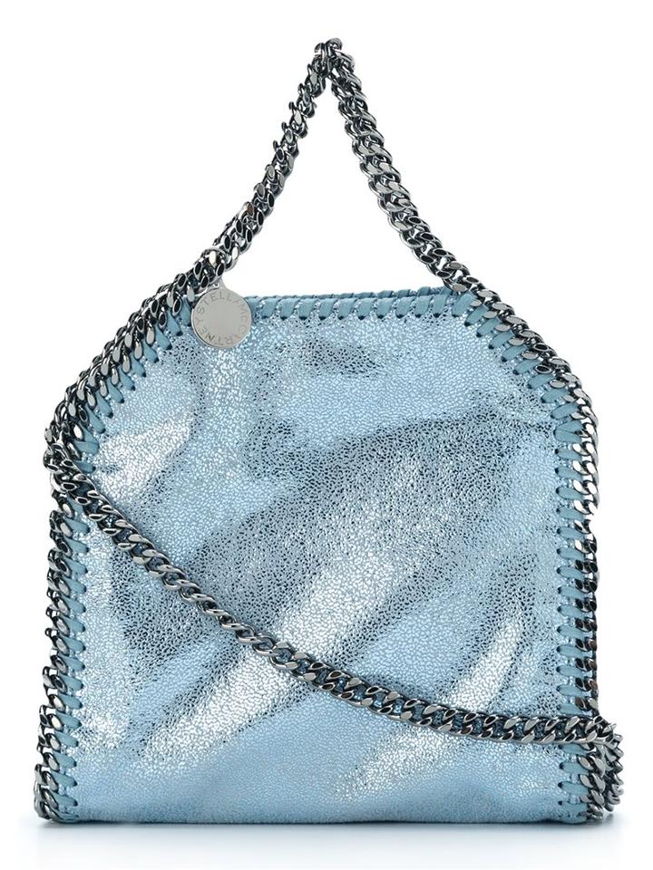 Stella Mccartney Tiny 'falabella' Tote, Women's, Blue, Polyester/metal (other)