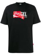 Diesel Recycled Fabric T-shirt With Doublelogo Print - Black