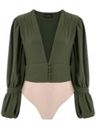 Olympiah Império Wide Sleeves Bodysuit - Green