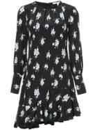 Derek Lam 10 Crosby Long Sleeve Asymmetrical Ruffle Hem Dress - Black