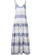 Lisa Marie Fernandez Button Stripe Dress, Women's, Size: 3, Blue, Cotton/linen/flax