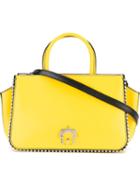 Paula Cademartori Studded Shoulder Bag, Women's, Yellow/orange, Calf Leather