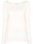 Majestic Filatures Round Neck Knitted Top - Nude & Neutrals