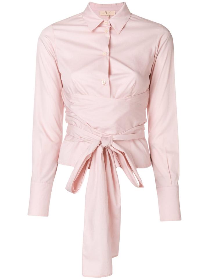 Romeo Gigli Vintage Belted Waist Shirt - Pink