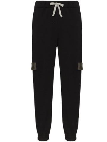 78 Stitches Contrast-strap Track Pants - Black